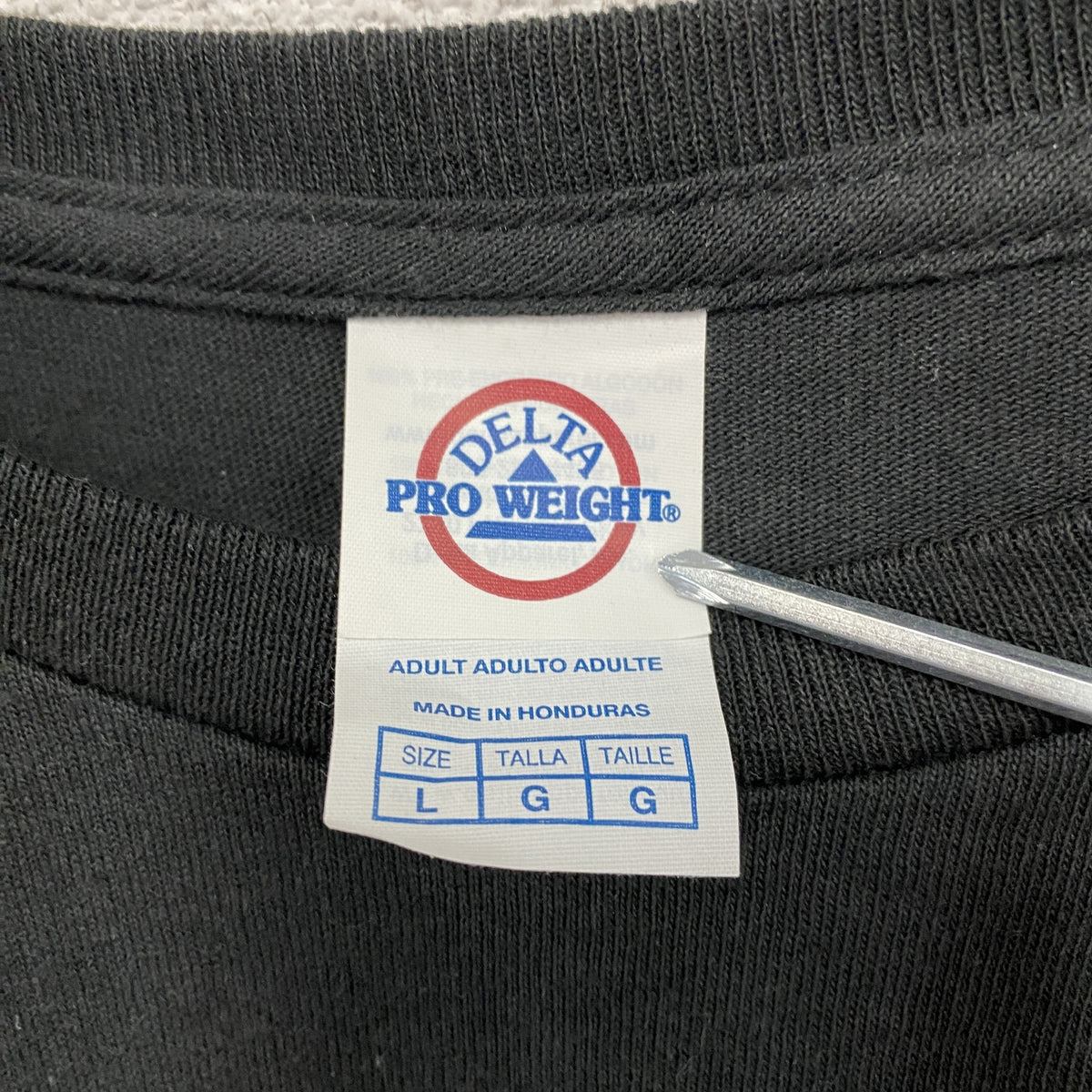 DELTA　デルタ　BLUE RIBBON RECORDS　半袖プリントTシャツ　黒　ブラック　Lサイズ　古着