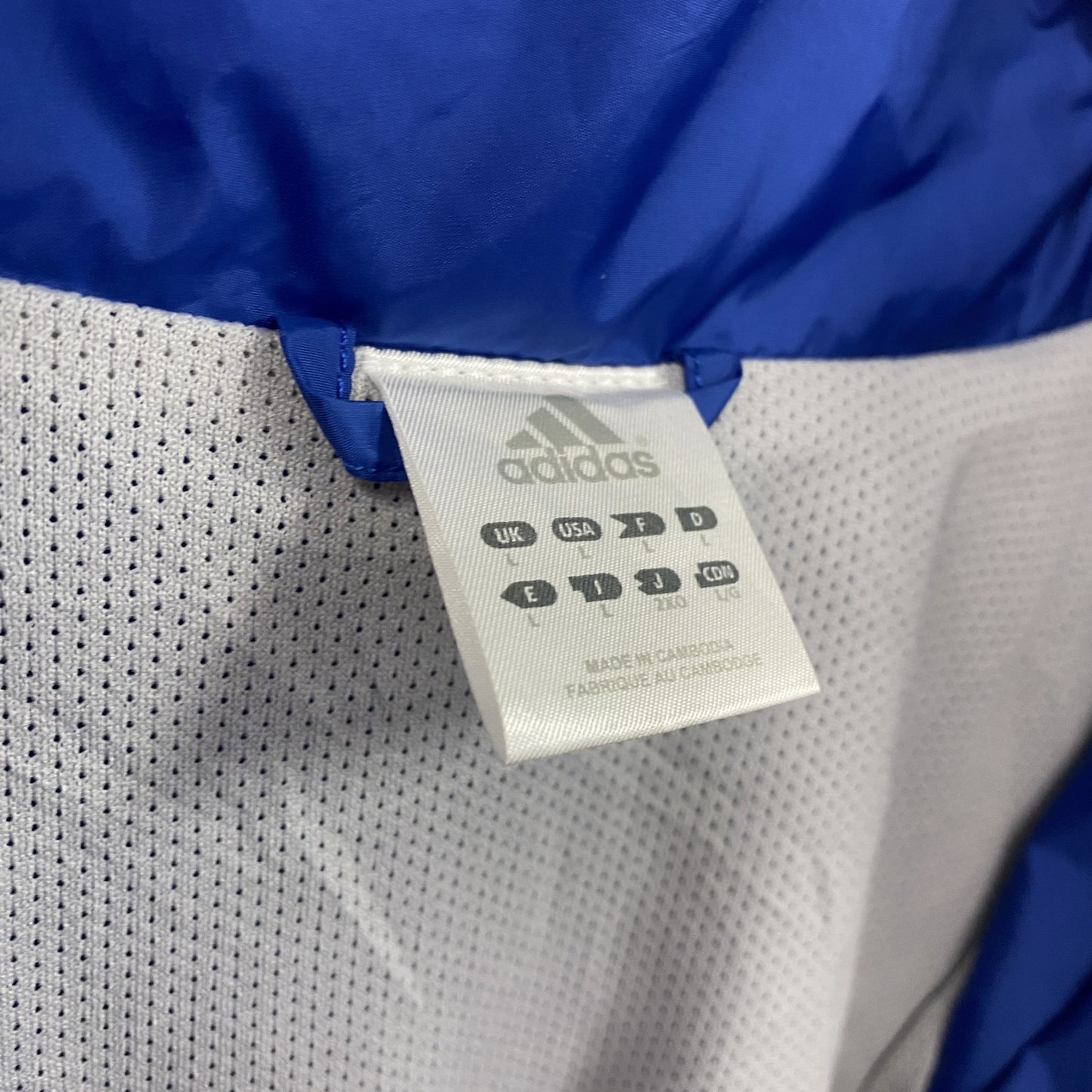 adidas　アディダス　プルオーバーナイロンジャケット　青　ブルー　2XLサイズ