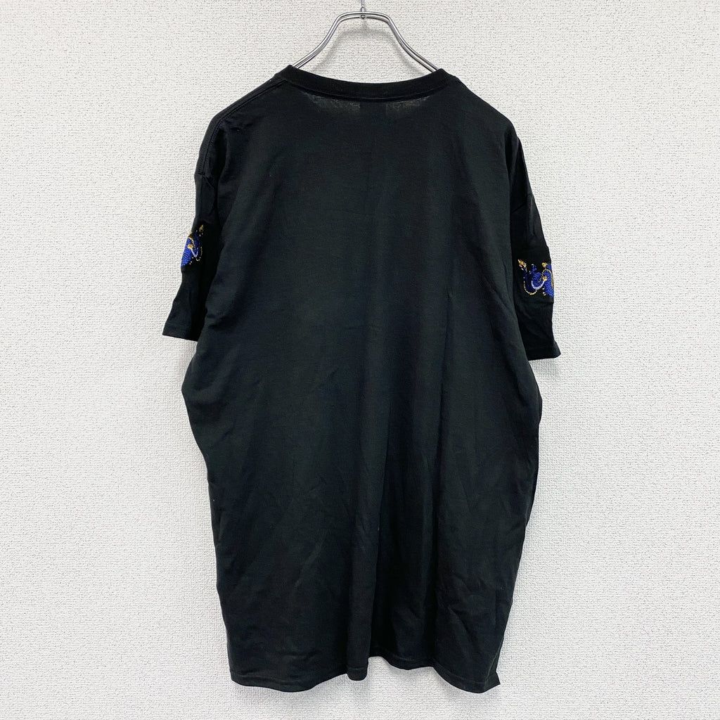 DELTA　デルタ　BLUE RIBBON RECORDS　半袖プリントTシャツ　黒　ブラック　Lサイズ　古着
