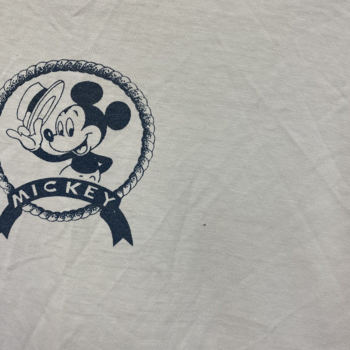 90s　Disney　ディズニー　ミッキーマウス　半袖プリントキャラクターTシャツ　ヴィンテージ　白　ホワイト　Sサイズ　古着