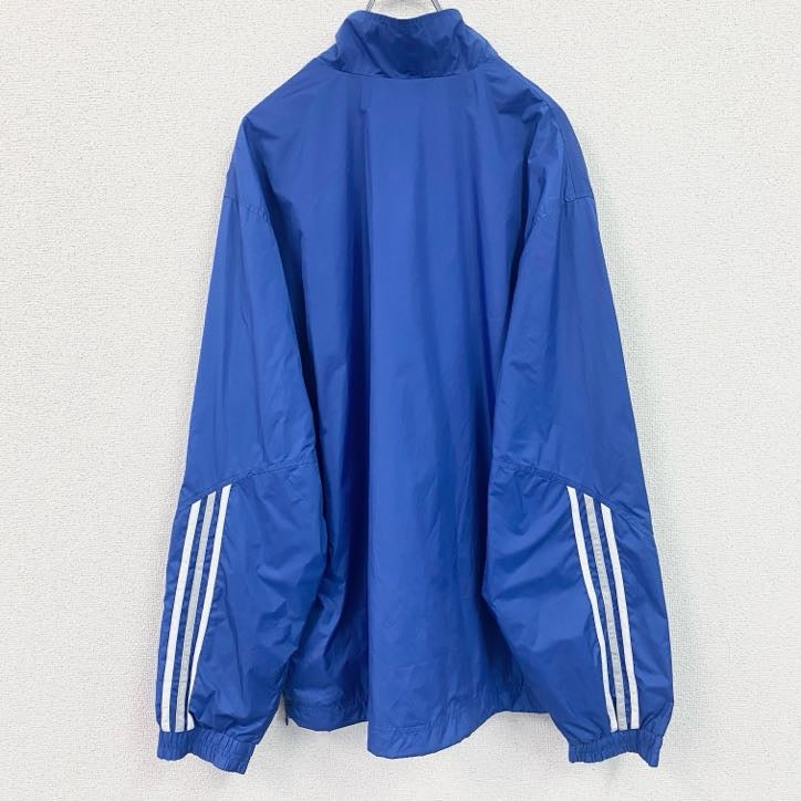 adidas　アディダス　プルオーバーナイロンジャケット　青　ブルー　2XLサイズ