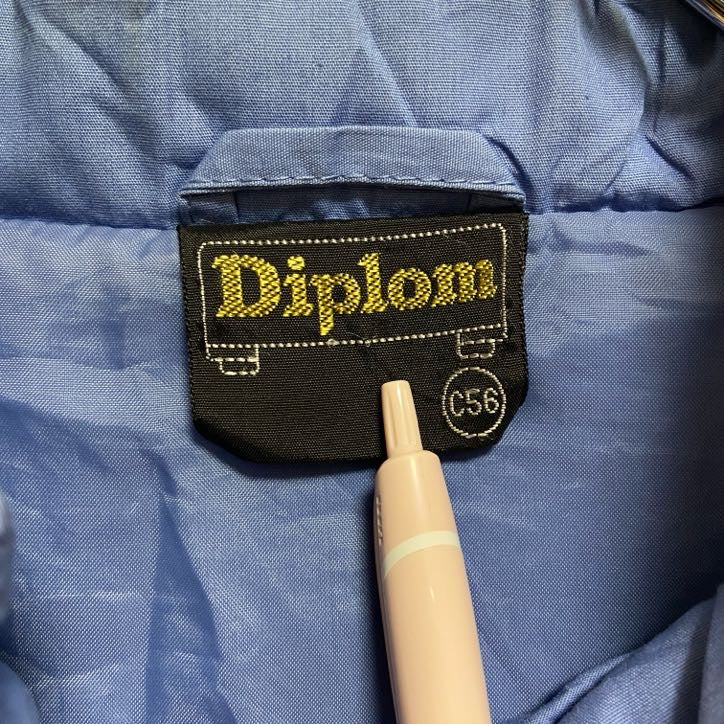 Diplom　長袖ハイネックナイロンジャケット　ジップアップブルゾン　エポーレット　水色　ライトブルー　秋冬服　古着