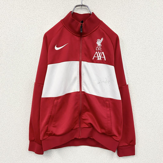 NIKE　ナイキ　DRI-FIT　リヴァプールFC　トラックジャケット/ジャージ　デカロゴ　スウッシュ　赤　レッド　白　ホワイト　Sサイズ