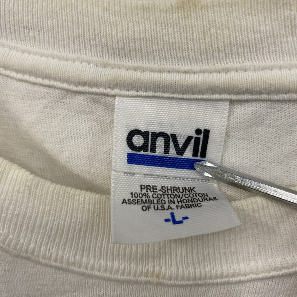 00s　anvil　Black Labrador Retriever　ラブラドールレトリバー　半袖プリントアニマルTシャツ　犬　ヴィンテージ　白　ホワイト　Lサイズ カットソー メンズ コットン 古着