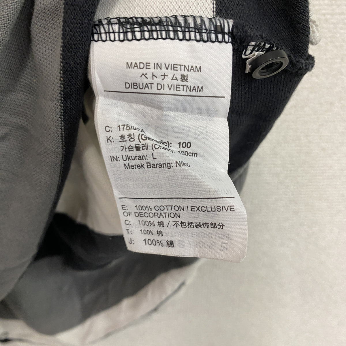 NIKE　ナイキ　半袖ポロシャツ　ボーダー　黒　ブラック　白　ホワイト　グレー　Lサイズ　古着