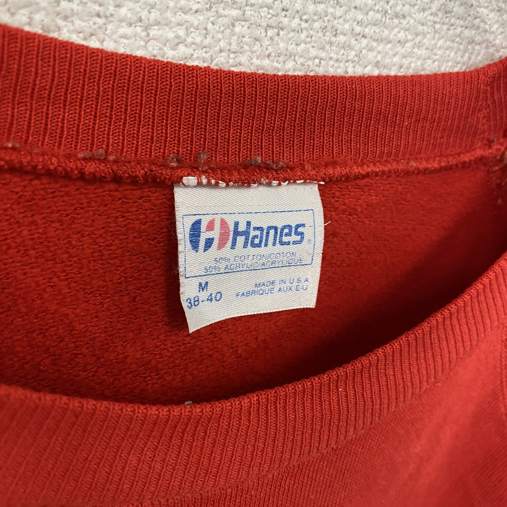 Hanes　ヘインズ　スウェット/トレーナー　赤　レッド　Mサイズ スウェットトップス メンズ コットン 古着