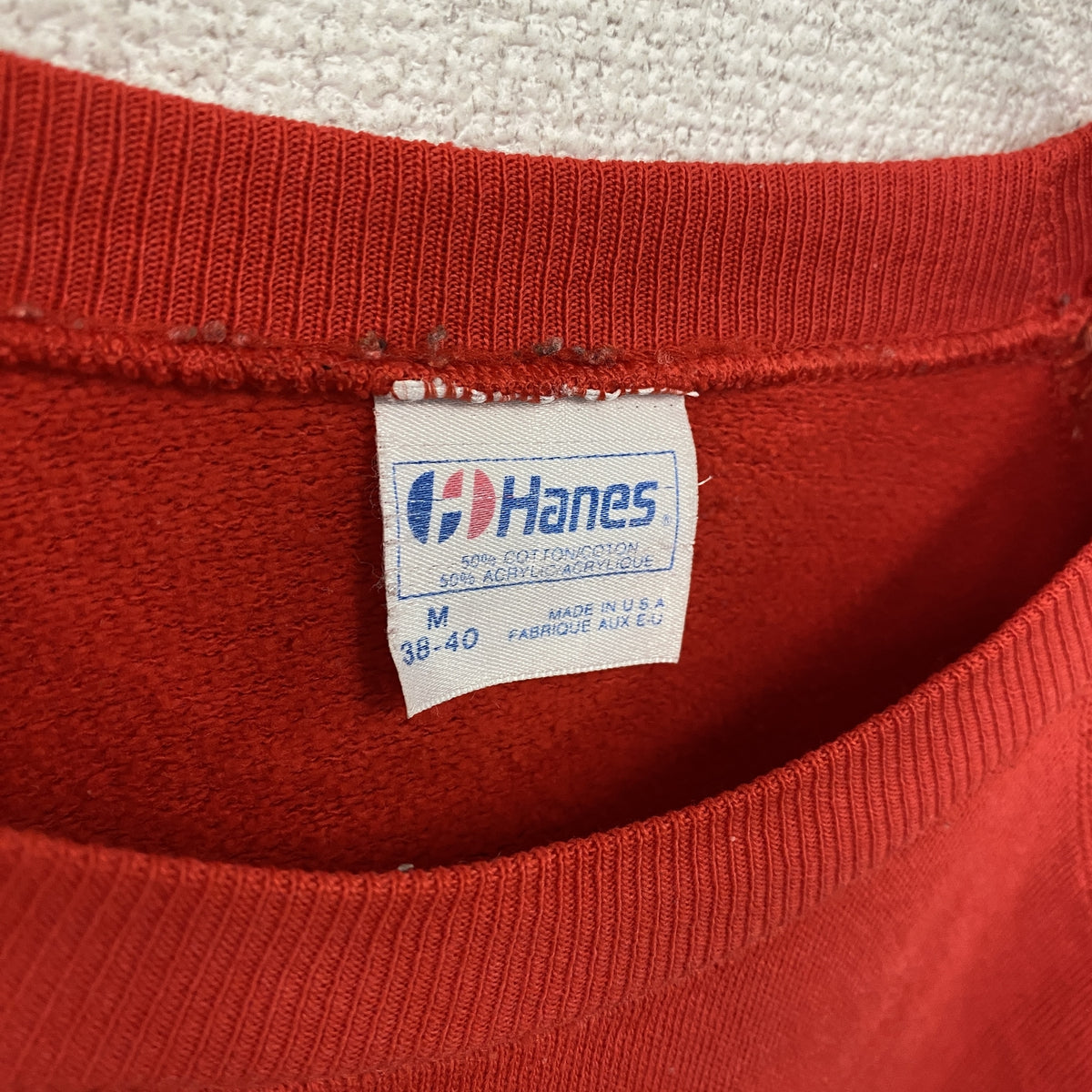Hanes　ヘインズ　スウェット/トレーナー　赤　レッド　Mサイズ スウェットトップス メンズ コットン 古着