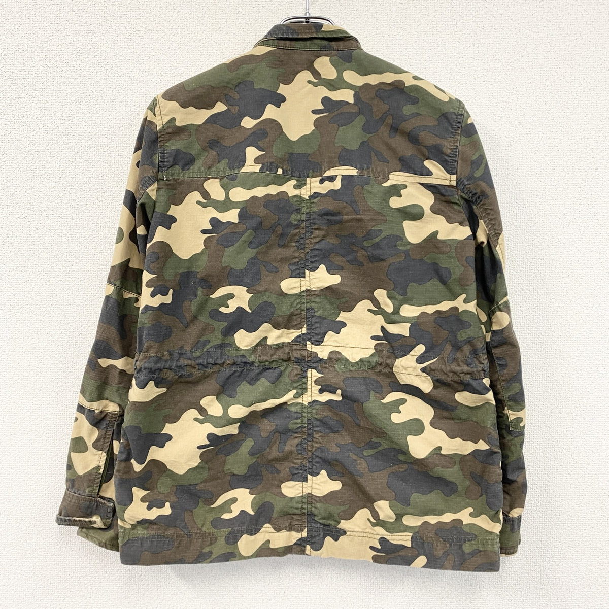GAP　ギャップ　ユーティリティージャケット/ミリタリージャケット　リップストップ　4つポケット　カモフラ　迷彩　カーキ　XXSサイズ　古着