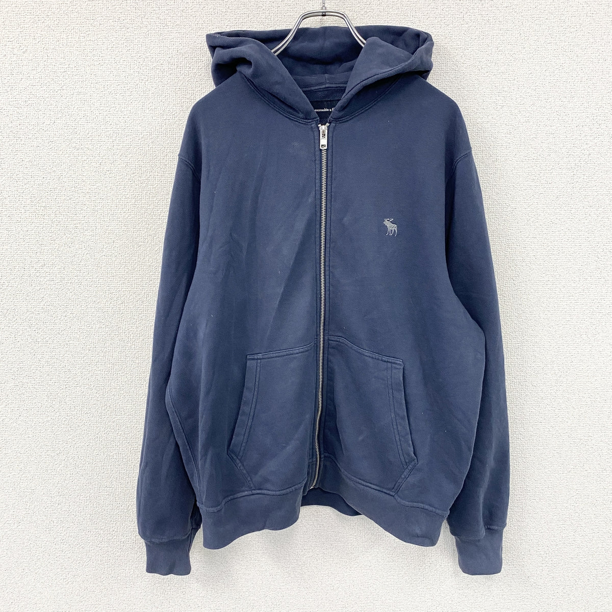 Abercrombie＆Fitch　アバクロンビー＆フィッチ　フルジップスウェットパーカー/フーディー　紺　ネイビー　Mサイズ　古着