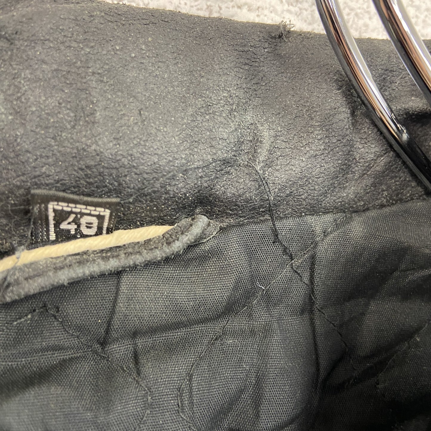 ロンジャン　レザージャケット　ダブルライダースジャケット　ベルト付き　黒　ブラック　40