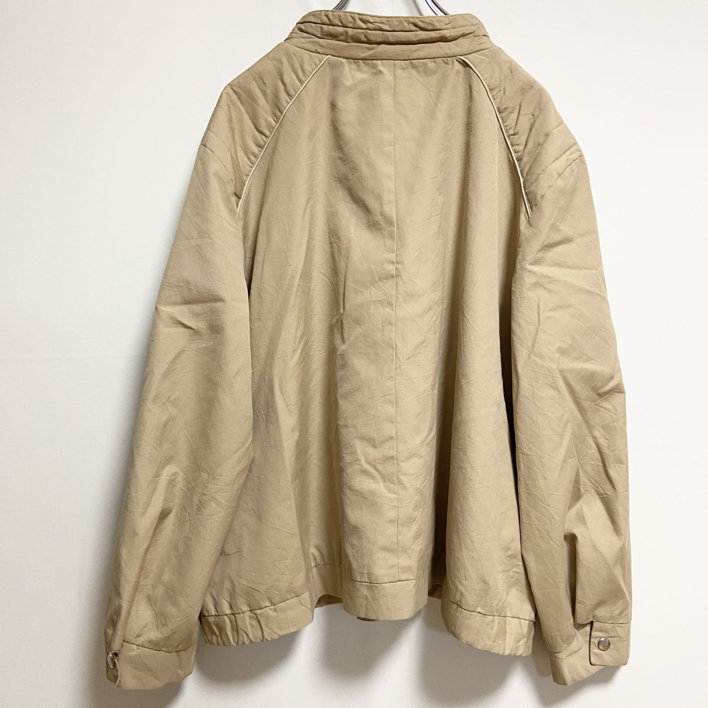 古着 used　長袖ハイネックブルゾン　ジップアップジャンパー　ノームコア　シンプル　VALLEY　ベージュ　秋冬服　レトロ