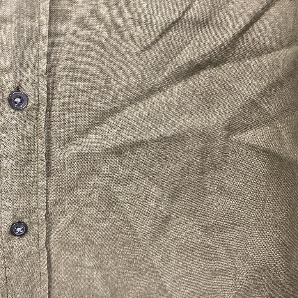 00s　OLD GAP　オールドギャップ　長袖リネンシャツ　ヴィンテージ　カーキ　Sサイズ　古着