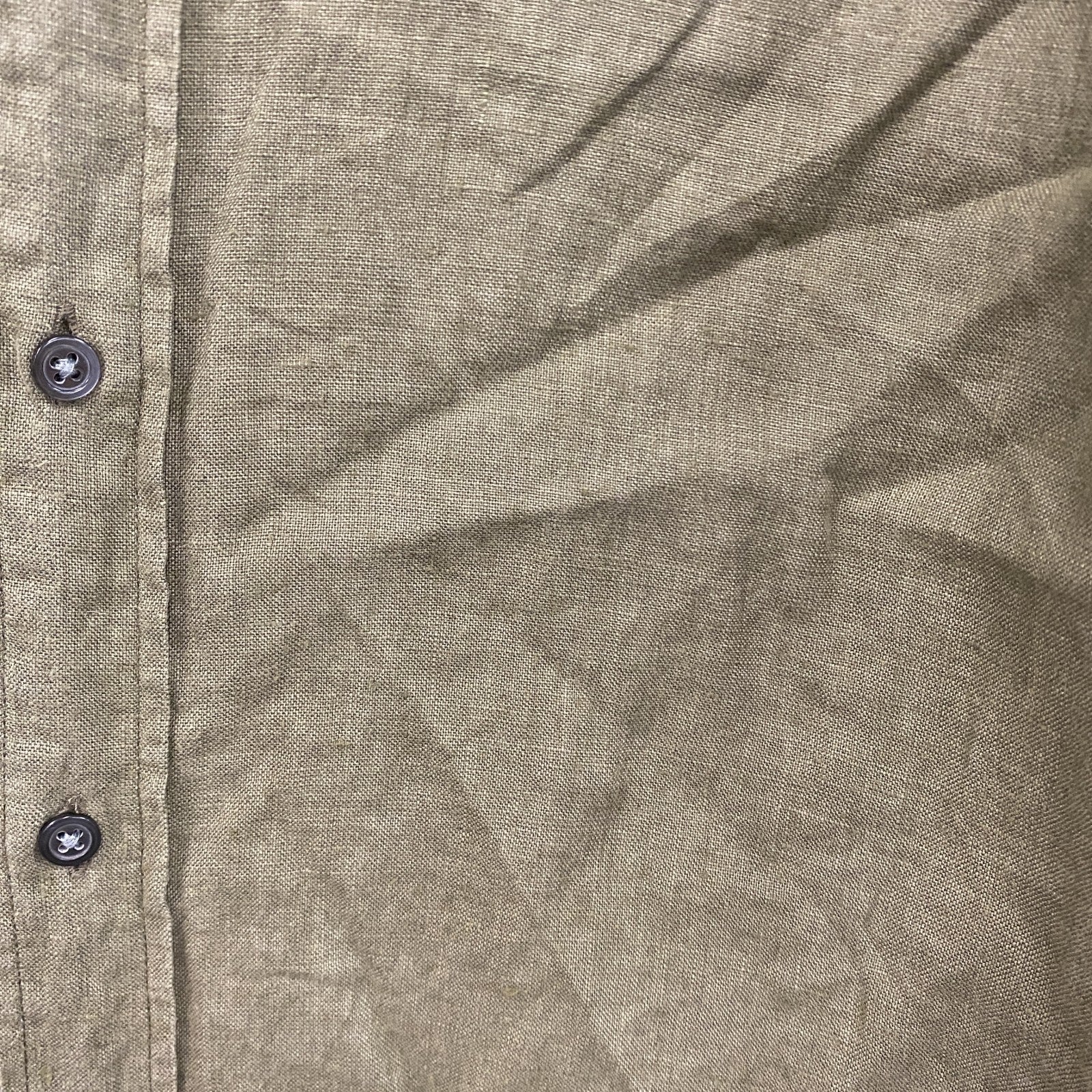 00s　OLD GAP　オールドギャップ　長袖リネンシャツ　ヴィンテージ　カーキ　Sサイズ　古着