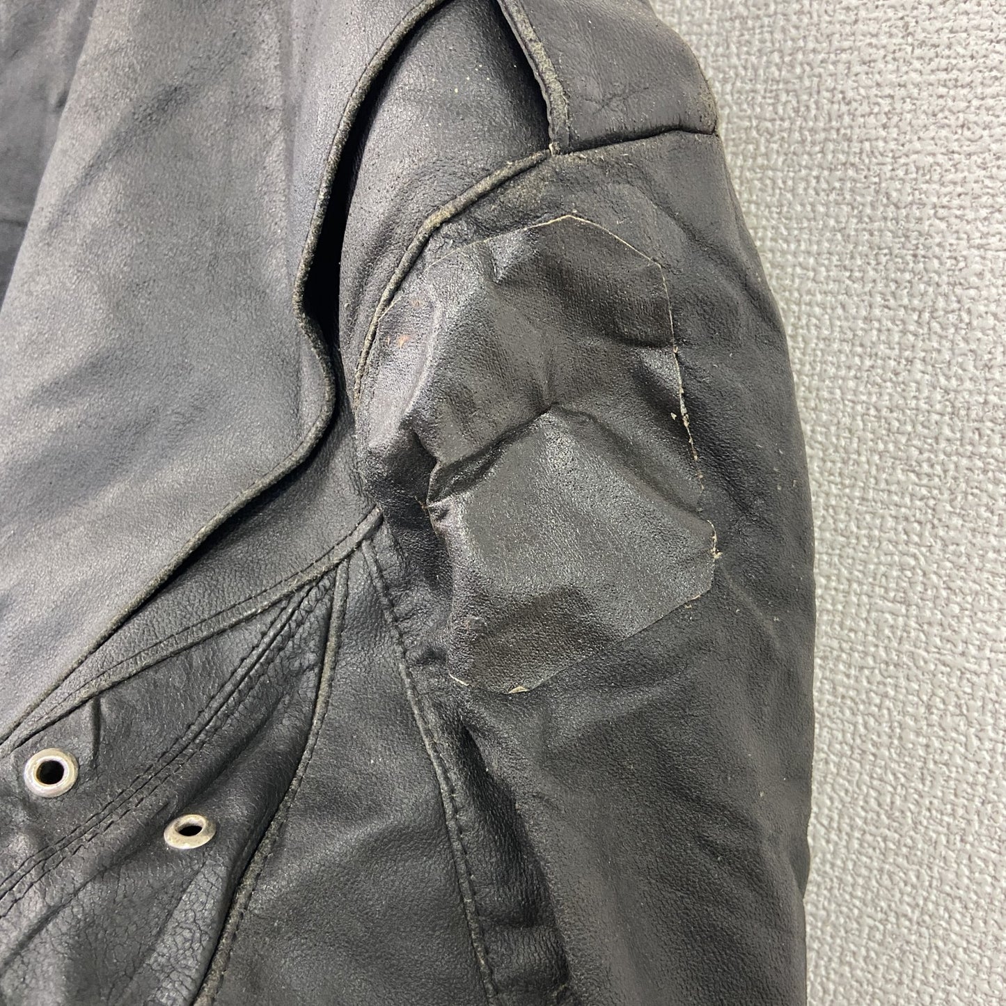 ロンジャン　レザージャケット　ダブルライダースジャケット　ベルト付き　黒　ブラック　40