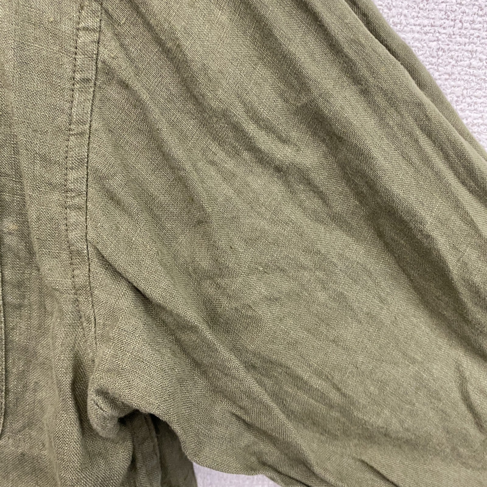 00s　OLD GAP　オールドギャップ　長袖リネンシャツ　ヴィンテージ　カーキ　Sサイズ　古着