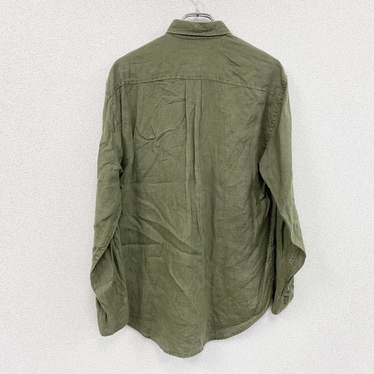 00s　OLD GAP　オールドギャップ　長袖リネンシャツ　ヴィンテージ　カーキ　Sサイズ　古着