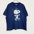 PEANUTS　ピーナッツ　SNOOPY　スヌーピー　半袖キャラクタープリントTシャツ　紺　ネイビー　2XLサイズ
