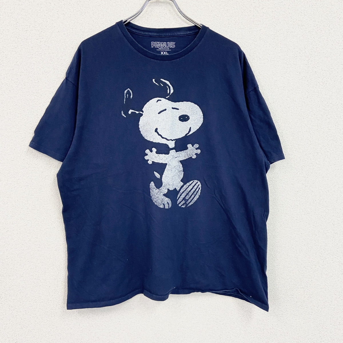 PEANUTS　ピーナッツ　SNOOPY　スヌーピー　半袖キャラクタープリントTシャツ　紺　ネイビー　2XLサイズ