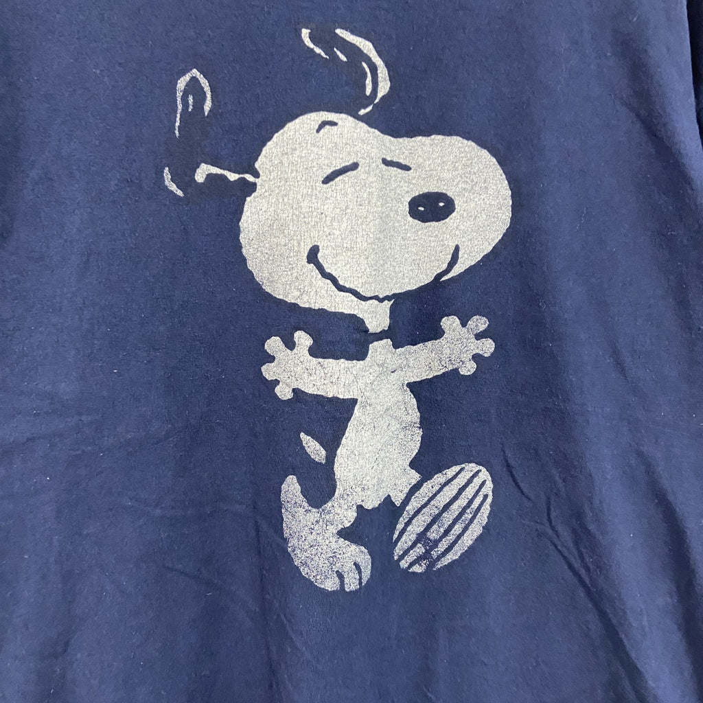 PEANUTS　ピーナッツ　SNOOPY　スヌーピー　半袖キャラクタープリントTシャツ　紺　ネイビー　2XLサイズ