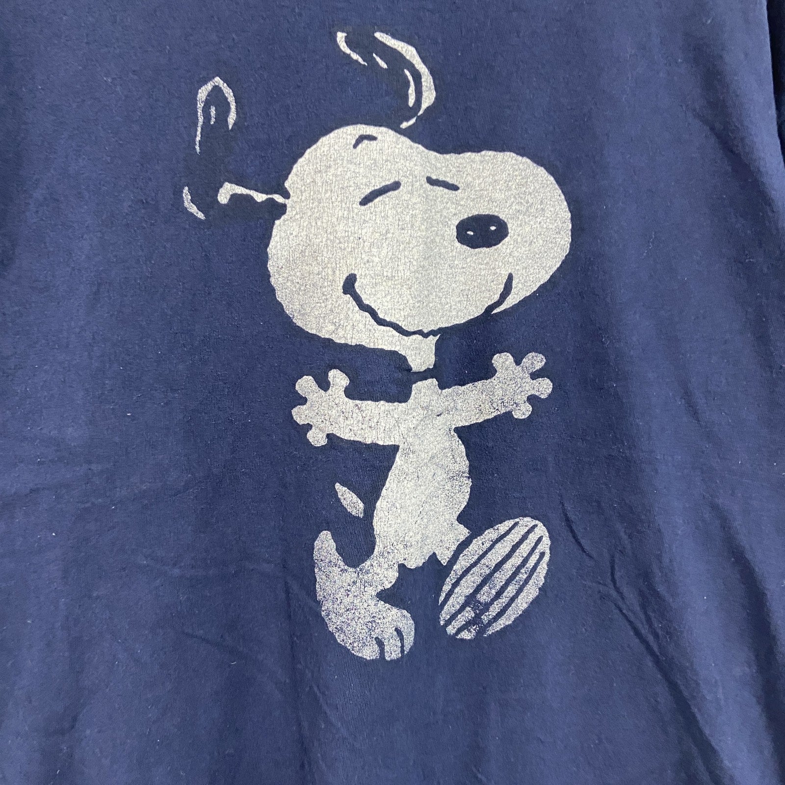 PEANUTS　ピーナッツ　SNOOPY　スヌーピー　半袖キャラクタープリントTシャツ　紺　ネイビー　2XLサイズ