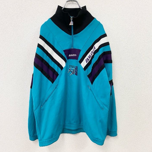 ～00s　MASITA　ハーフジップトラックジャケット/ジャージ　八の字ポケット　ヴィンテージ　青　ブルー　XLサイズ