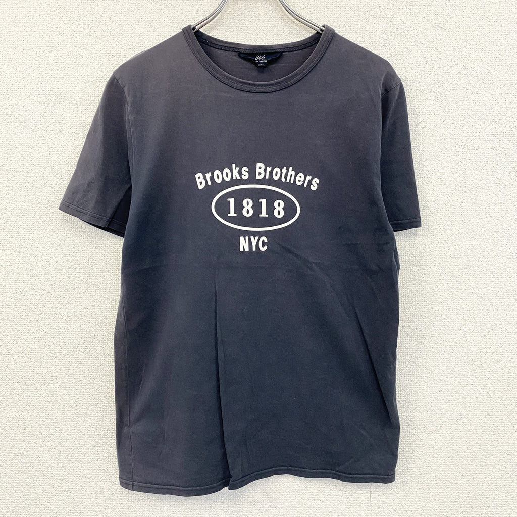 Brooks Brothers 346　ブルックスブラザーズ　半袖プリントTシャツ　紺　ネイビー　Sサイズ　古着