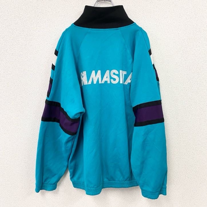 ～00s　MASITA　ハーフジップトラックジャケット/ジャージ　八の字ポケット　ヴィンテージ　青　ブルー　XLサイズ