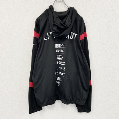 erima　トラックジャケット/ジャージパーカー　黒　ブラック　赤　レッド　XLサイズ