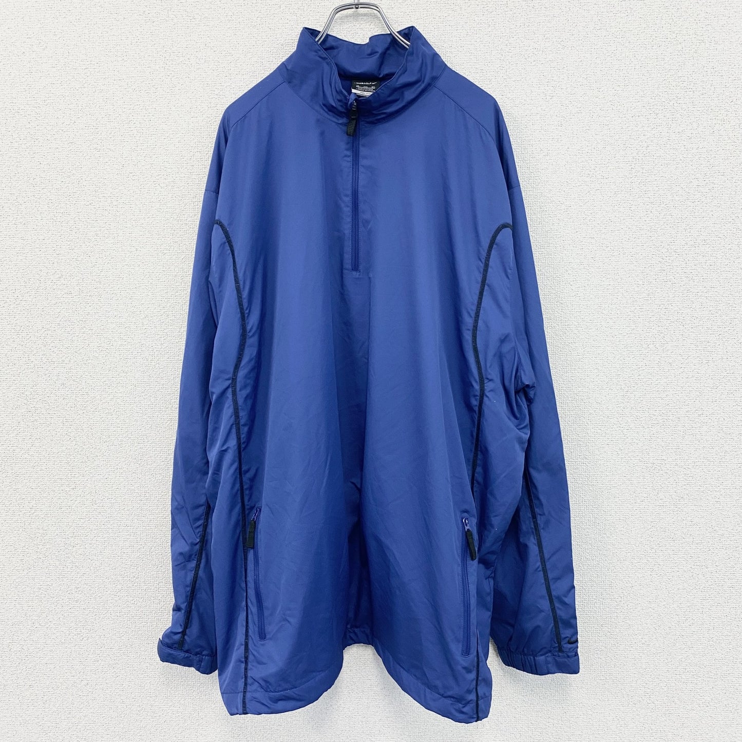 NIKE　ナイキ　プルオーバージャケット　ハーフジップ　スウッシュロゴ　青　3XLサイズ
