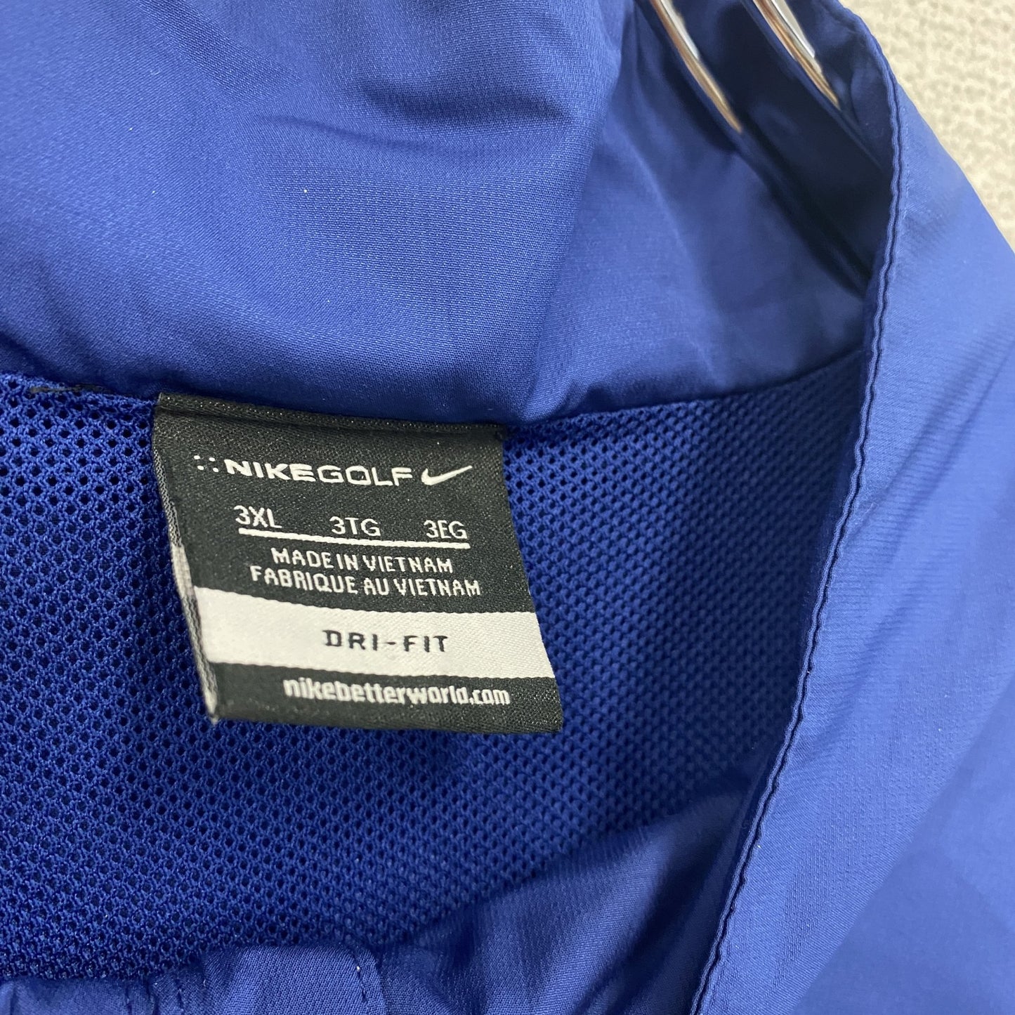 NIKE　ナイキ　プルオーバージャケット　ハーフジップ　スウッシュロゴ　青　3XLサイズ