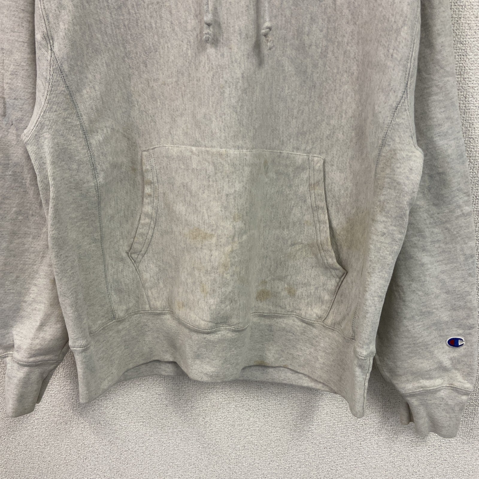 Champion　チャンピオン　リバースウィーブ　スウェットパーカー/フーディー　目無し　灰色　霜降りグレー　Mサイズ　古着