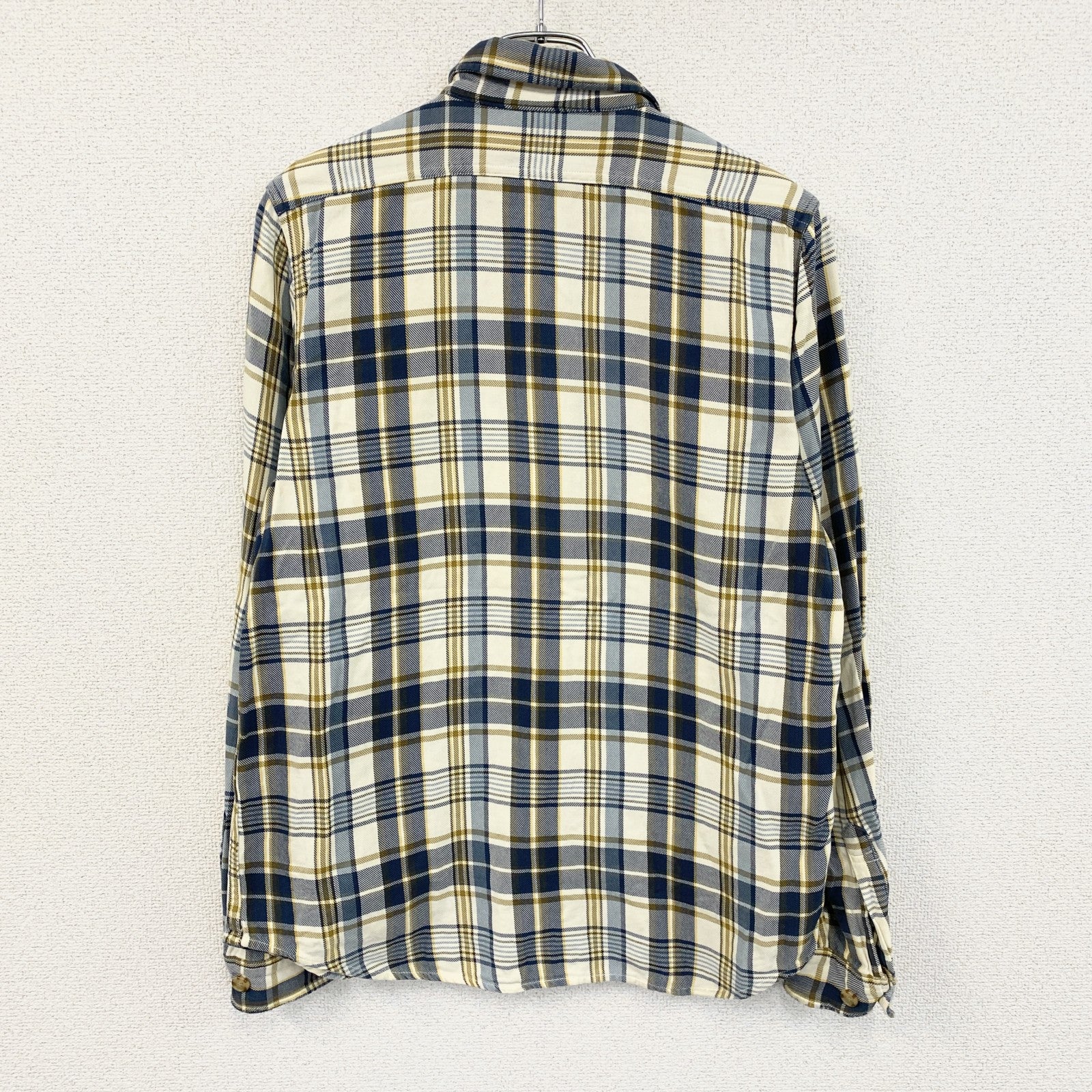 Marmot　マーモット　長袖シャツ　ネルシャツ　チェック柄　ブルー　イエロー　ホワイト　Mサイズ　古着