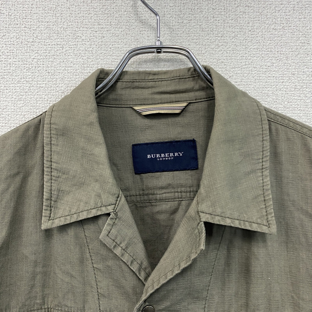 BURBERRY　バーバリー　長袖ミリタリーシャツジャケット　カーキ　古着