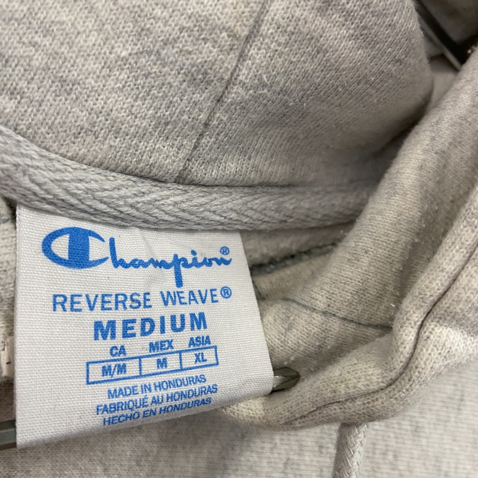 Champion　チャンピオン　リバースウィーブ　スウェットパーカー/フーディー　目無し　灰色　霜降りグレー　Mサイズ　古着