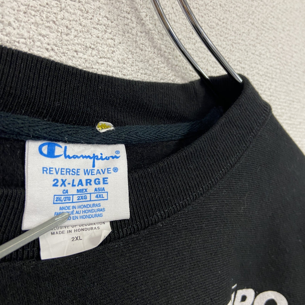 Champion　チャンピオン　リバースウィーブ　スウェット/トレーナー　SEM　企業ロゴ　黒　ブラック　2XLサイズ　古着