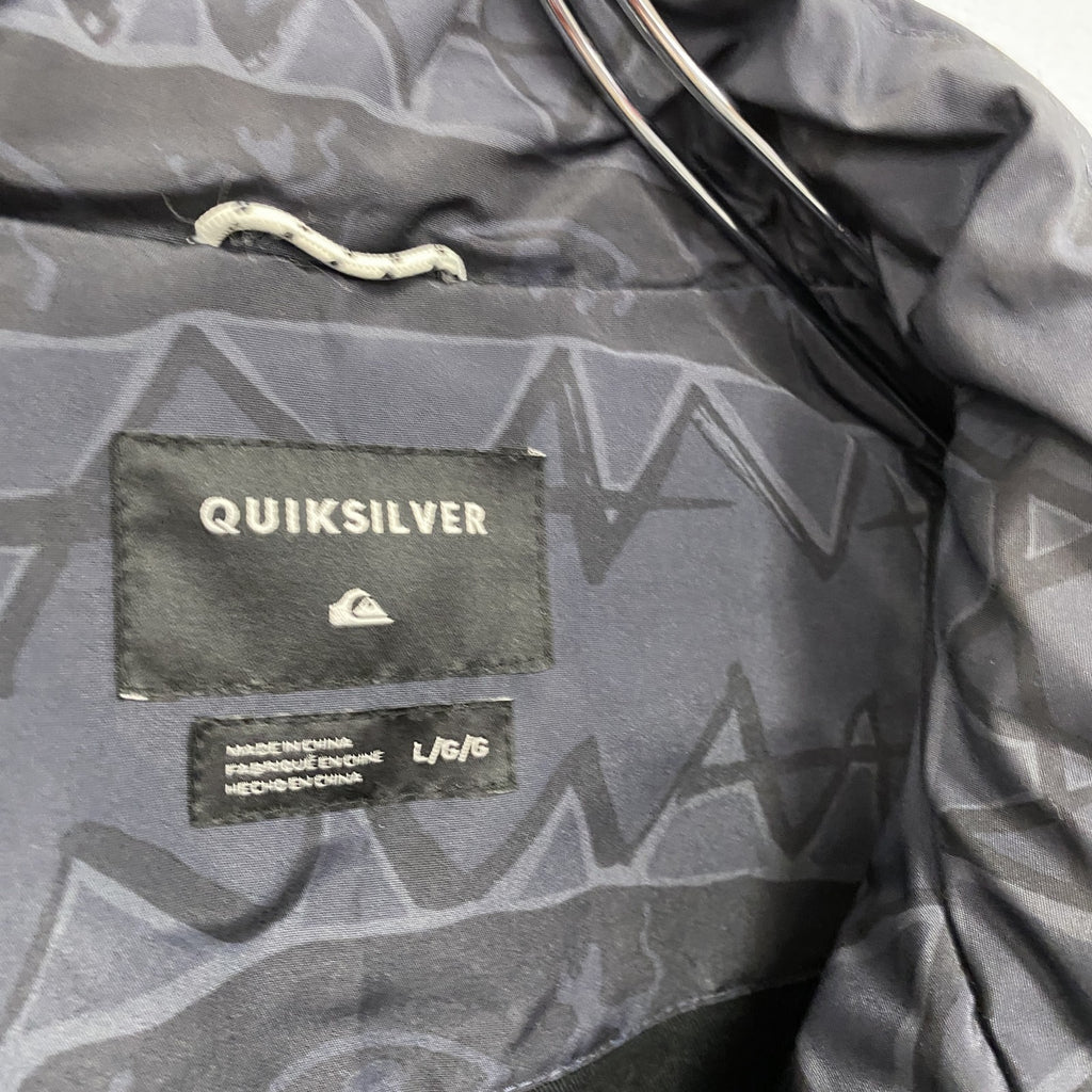 Quiksilver　クイックシルバー　中綿ベスト　紺　ネイビー　総柄　Lサイズ　古着