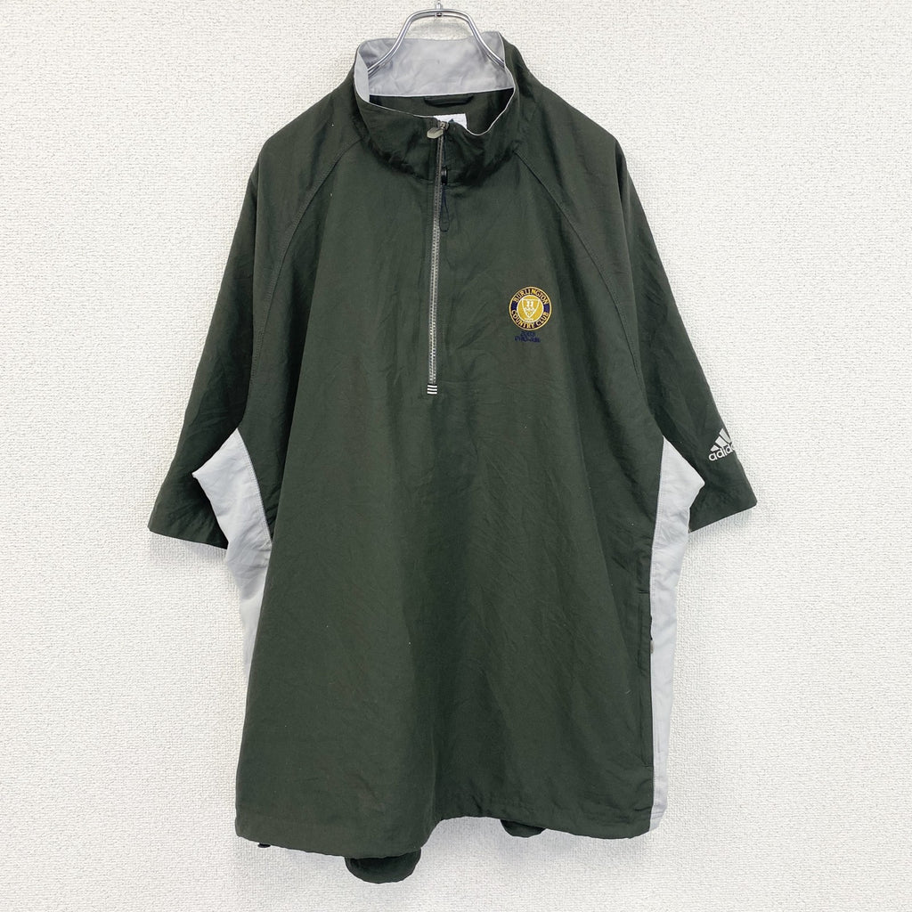 adidas　アディダス　ハーフジップブルゾン/スイングトップ　ハーフジップ　緑　グリーン　XLサイズ　古着