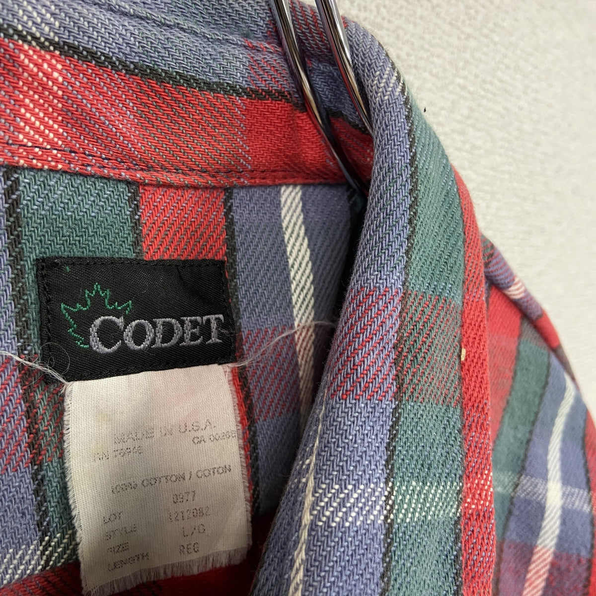 80s～　CODET　コデット　長袖ヘビーネルシャツ　USA製　ヴィンテージ　チェック柄　マルチカラー　Lサイズ　古着