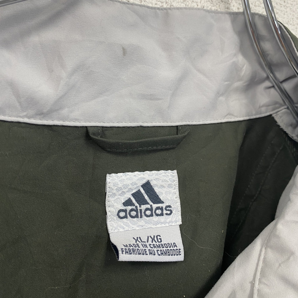 adidas　アディダス　ハーフジップブルゾン/スイングトップ　ハーフジップ　緑　グリーン　XLサイズ　古着