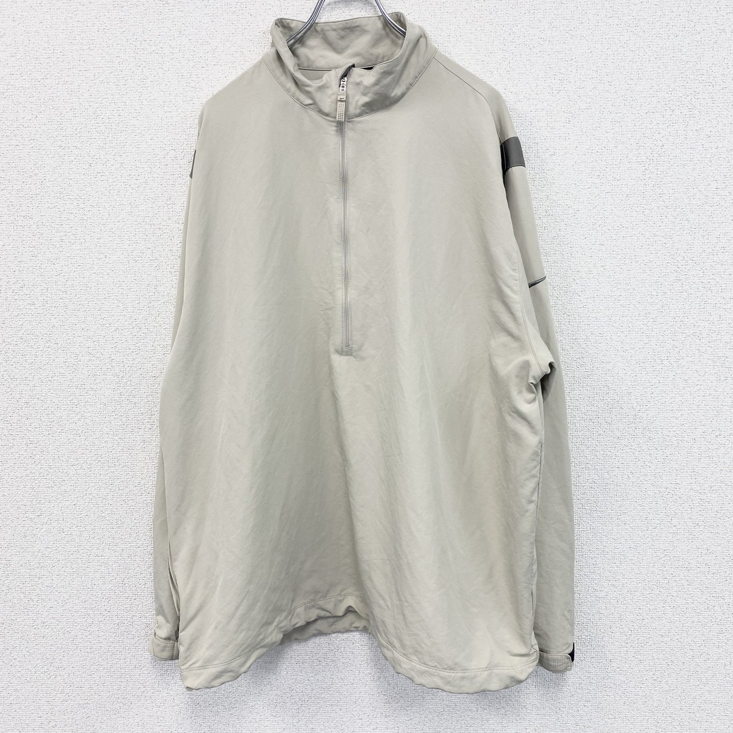 NIKE　ナイキ　プルオーバージャケット　ハーフジップ　スウッシュロゴ　ベージュ　XXLサイズ