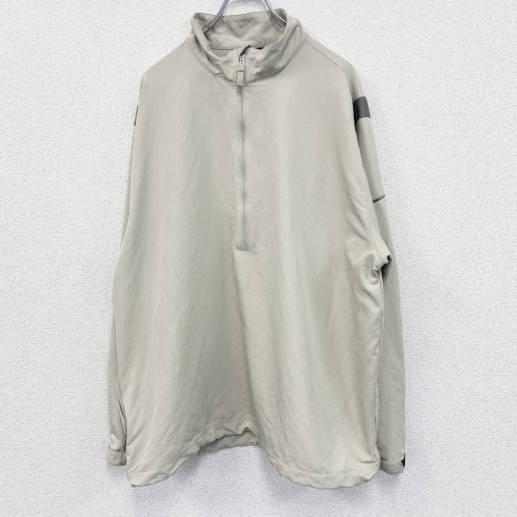 NIKE　ナイキ　プルオーバージャケット　ハーフジップ　スウッシュロゴ　ベージュ　XXLサイズ　古着