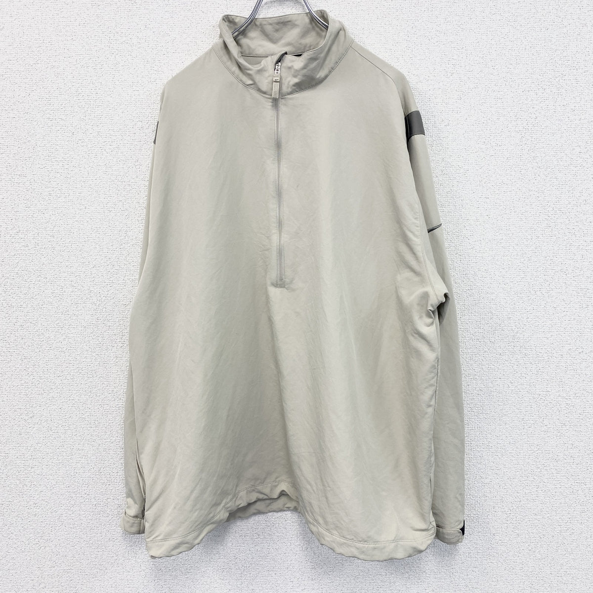 NIKE　ナイキ　プルオーバージャケット　ハーフジップ　スウッシュロゴ　ベージュ　XXLサイズ　古着