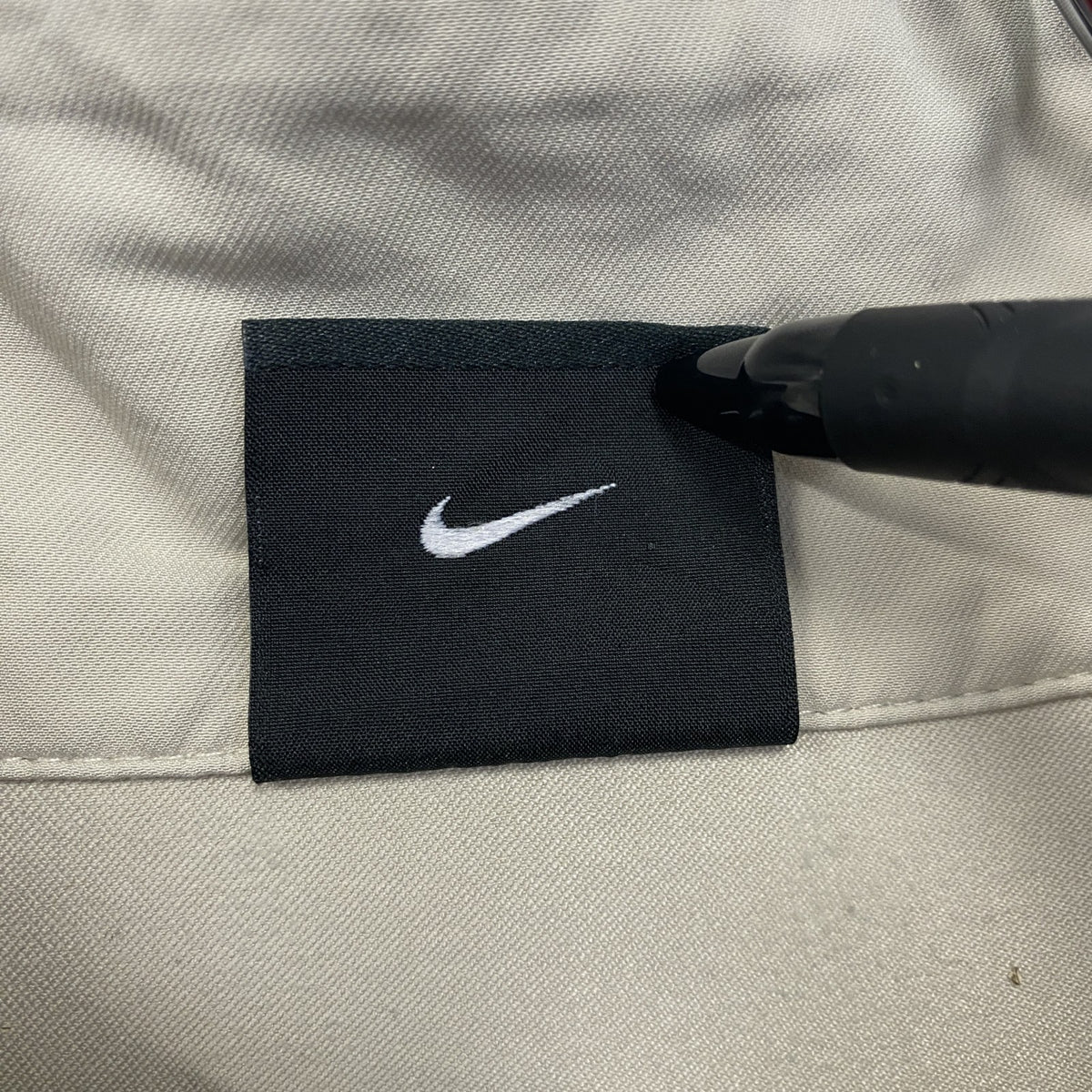 NIKE　ナイキ　プルオーバージャケット　ハーフジップ　スウッシュロゴ　ベージュ　XXLサイズ　古着