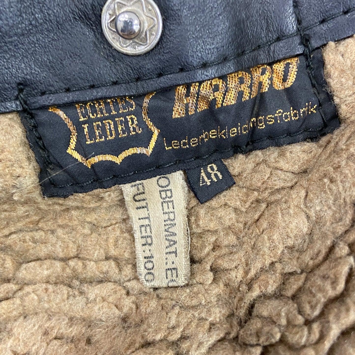 HARRRO　レザージャケット　ダブルライダースジャケット　裏起毛　黒　ブラック　48