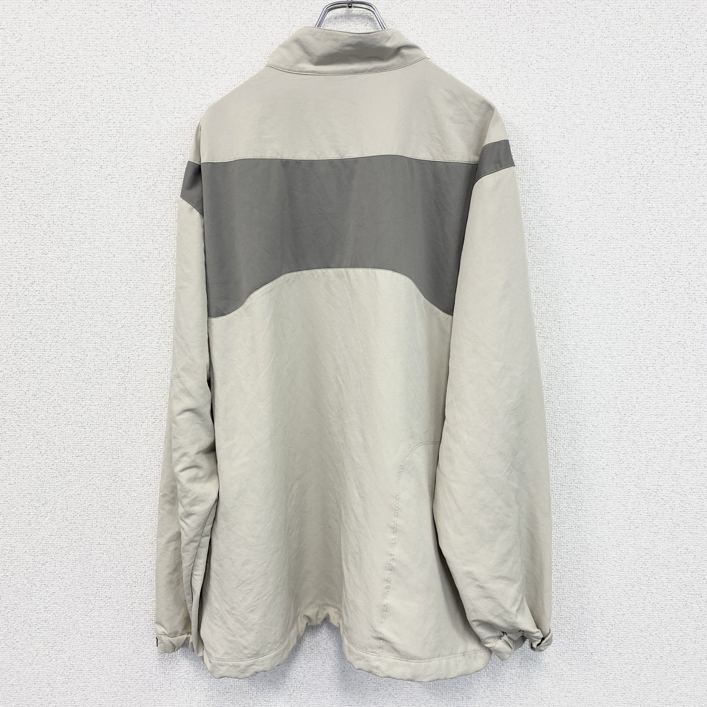 NIKE　ナイキ　プルオーバージャケット　ハーフジップ　スウッシュロゴ　ベージュ　XXLサイズ