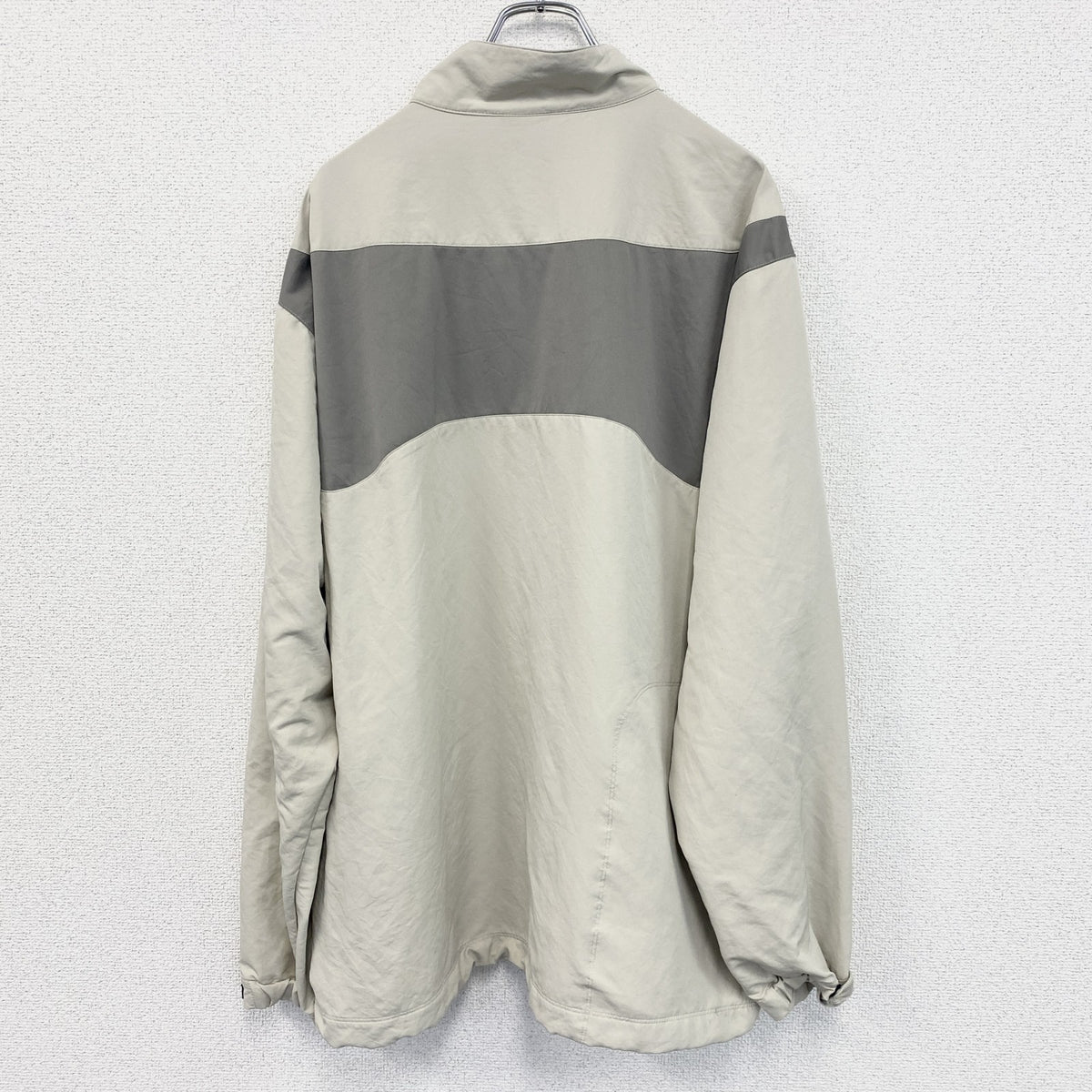 NIKE　ナイキ　プルオーバージャケット　ハーフジップ　スウッシュロゴ　ベージュ　XXLサイズ　古着