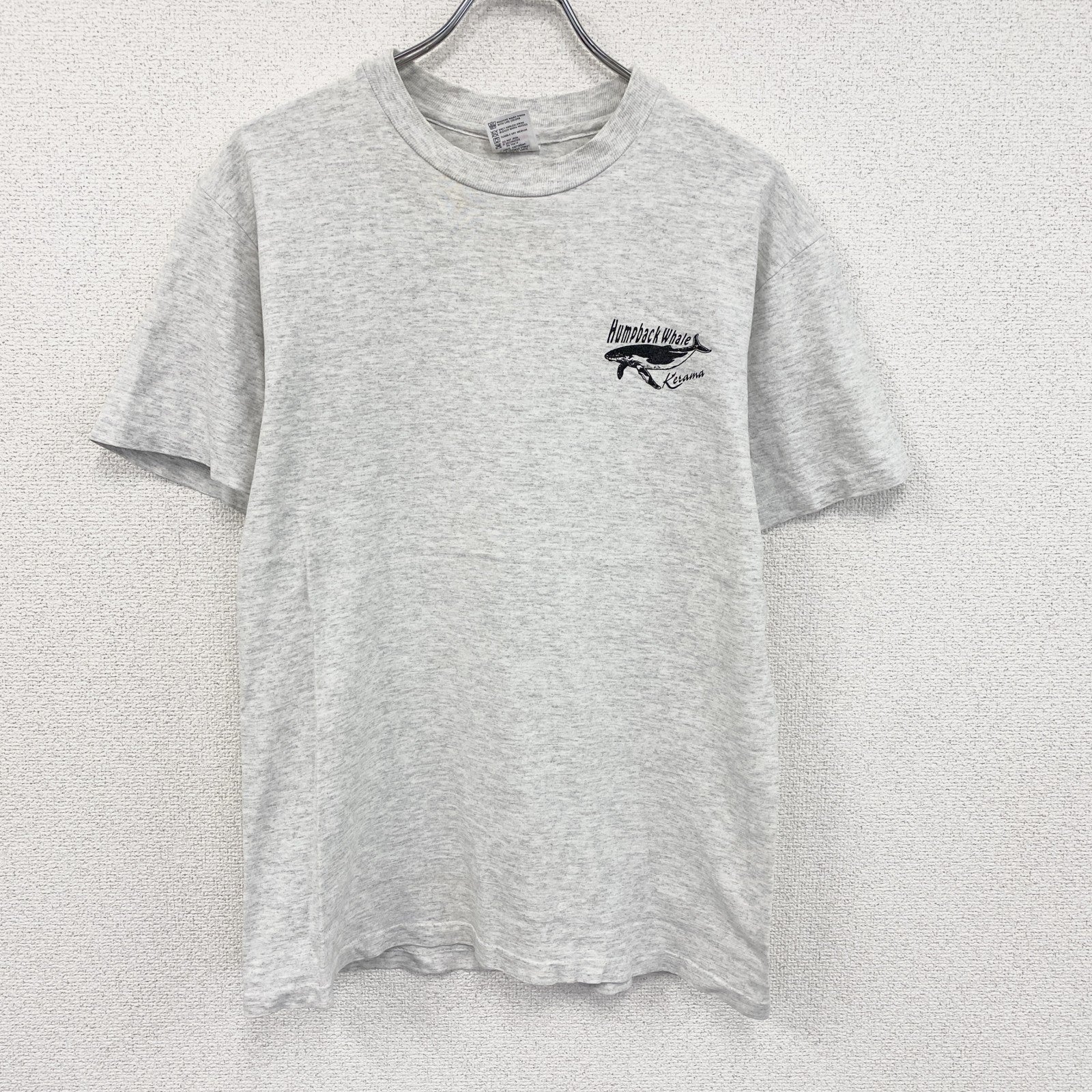 90s　anvil　美ら海　半袖プリントTシャツ　ヴィンテージ　シングルステッチ　グレー　灰色　Mサイズ　古着