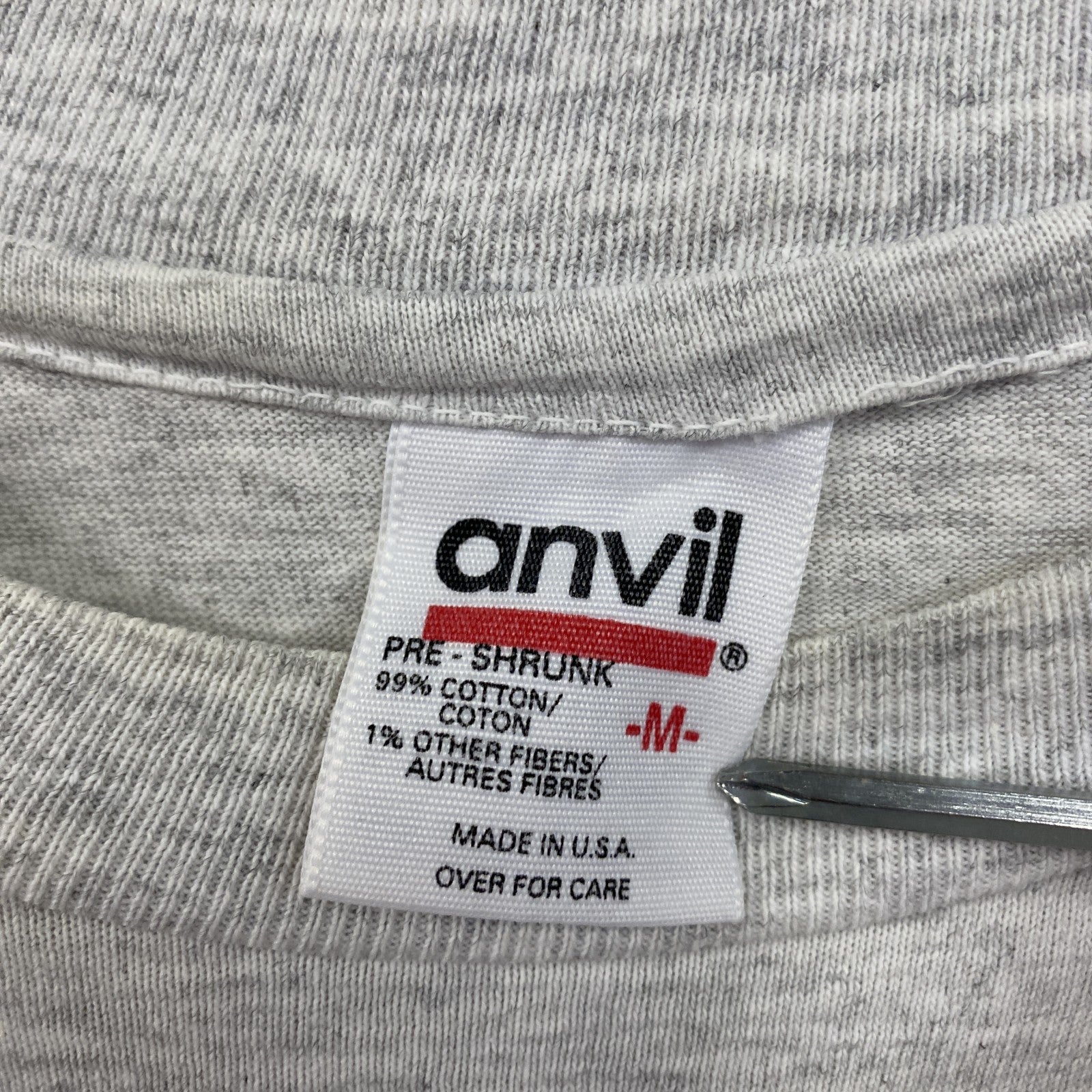 90s　anvil　美ら海　半袖プリントTシャツ　ヴィンテージ　シングルステッチ　グレー　灰色　Mサイズ　古着