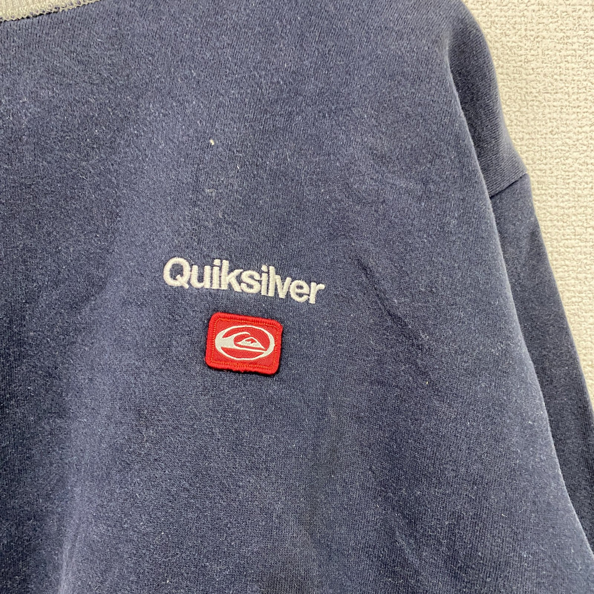 Quiksilver　クイックシルバー　ダブルフェイススウェット/トレーナー　刺繍ロゴ　紺　ネイビー　古着