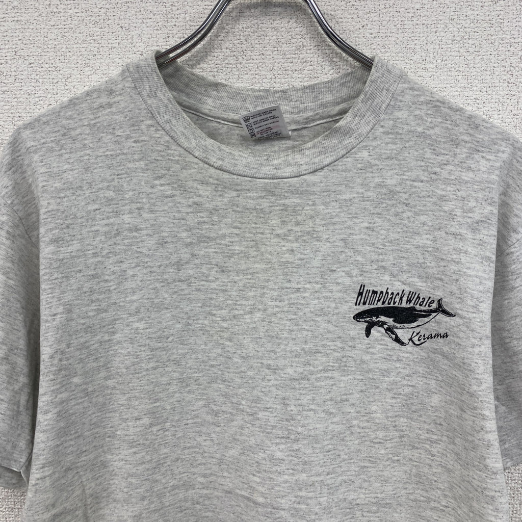 90s　anvil　美ら海　半袖プリントTシャツ　ヴィンテージ　シングルステッチ　グレー　灰色　Mサイズ　古着